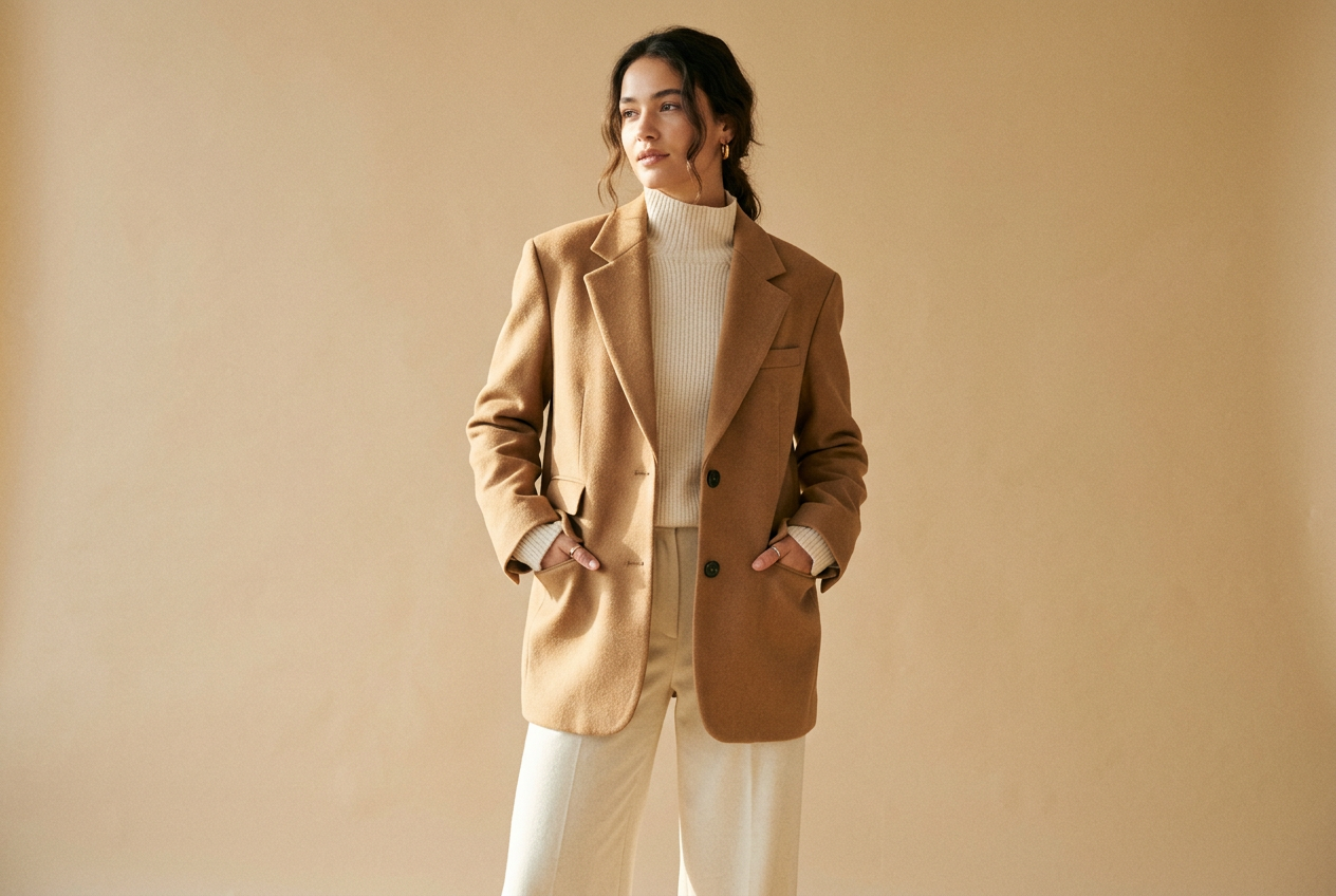 Oversize Blazer Ceket - Camel