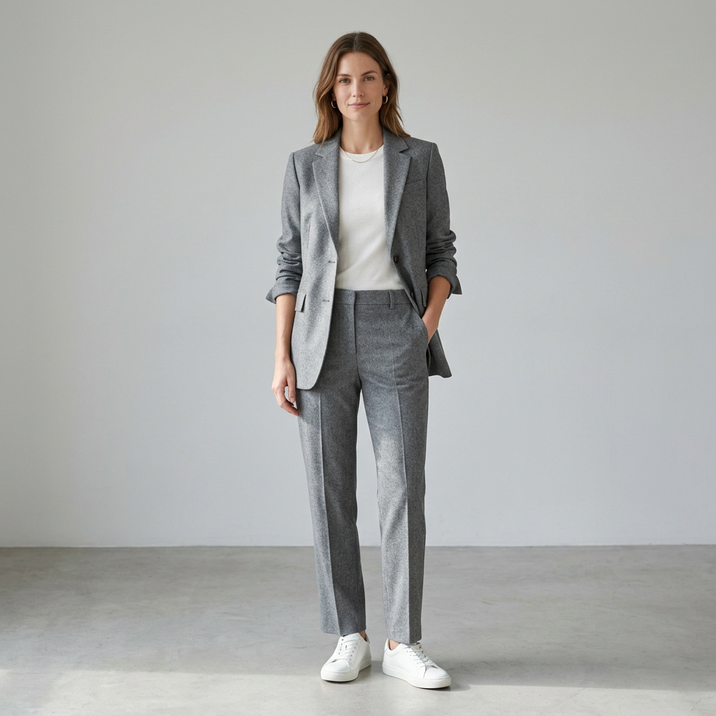 Blazer Ceket & Pantolon Takım - Gri